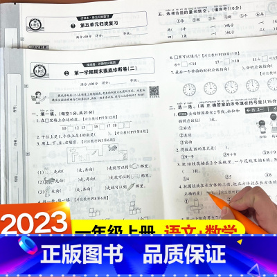 [一年级上册 人教]语文+数学期末活页卷 一年级上 [正版]2023试卷单元活页卷期末活页卷小学一年级试卷测试卷全套上册