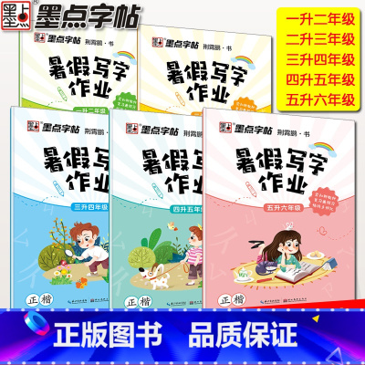 全套5本 [正版]字帖暑假写字作业一升二升三升四升五升六年级同步123456年级复习下册衔接上册生字词预习小学生正楷书法