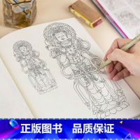 [正版]白描描摹本线描临摹国画人物工笔底稿簪花仕女图画册控笔手绘画本敦煌壁画谱线稿十八描古代永乐宫画画入门自学零基础线