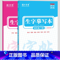 上册+下册(共2本) 小学四年级 [正版]2023小学语文同步字帖生字摹写本4四年级上册下册语文同步练字帖生字抄写本一课