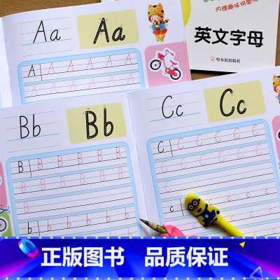 [正版]英文字母大小写基础描红本 学前英语练习册 幼儿园中班大班儿童一年级英文字帖ABCabc手写铅笔练习薄初学者学前