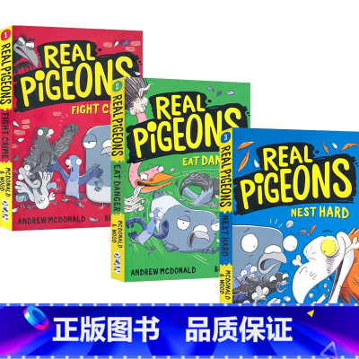 鸽子侦探系列 1-3 [正版]Real Pigeons 鸽子侦探系列1-3 漫画插图 幽默搞笑 初级章节桥梁书 小学生英