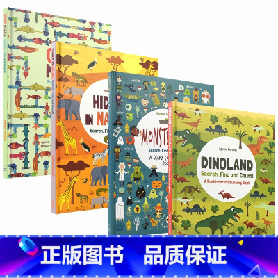 儿童寻物数数书 4册 [正版]Search, Find & Count Collection 儿童英语寻物数数书 4册套