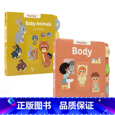 幼儿百科常识启蒙书 2册 [正版]Playtabs Baby Animals the Human Body 幼儿启蒙科普