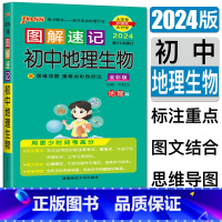 地理生物 初中通用 [正版]2024图解速记初中地理生物七八九年级上下册初一初二初三初中地理生物会考初中中考总复习资料教