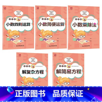 数学专项训练[5本装] 小学五年级 [正版]贝比贝尔数学专项五年级下册小数点的四则混合运算脱式递等式计算练习题人苏教北师