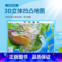 [正版]精雕全新版 中国地形地图 3D立体地图 升级波浪边框 超大尺寸约1.26*0.9米 精雕凹凸立体 办公 家用