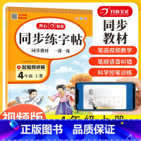 同步练字帖 四年级上 [正版]四年级练字帖每日一练 小学四年级上册语文同步字帖人教版写字帖笔画笔顺生字练字帖描红练习册训