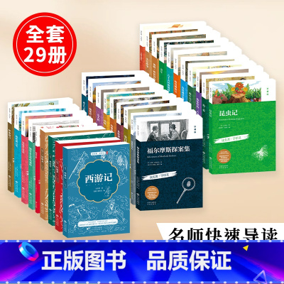 中外经典文学名著-全29册 [正版]四大名著全套小学生版原著必读五年级下册阅读课外书西游记三国演义水浒传红楼梦青少年版本