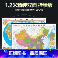 [正版]一图两用世界地图和中国地图挂图1.2米挂画办公室精装2023年新版领航版 背景墙装饰