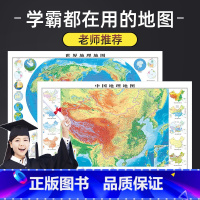 [正版]中国和世界地图地理全图1.2X0.9米墙贴地形图 初高中学地理学生版 洋流气温