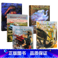 哈利波特彩绘版1-5册 [正版]哈利波特英语原版 harry potter 1哈利波特彩绘插画版精装版1-2-3-4-5