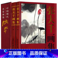 [正版]全2册精装铜版纸彩印张大千画集上下卷全2册 中国书画名家全集写意花鸟画全集写意国画精品集山水花鸟水墨书法 画集