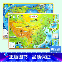 [正版]2022年全新 中国和世界地图墙贴图挂图 少儿版 约1.1*0.8米 亮光覆膜 地理启蒙早教小孩子学生儿童房墙