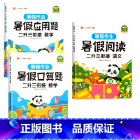 [3本]暑假阅读+暑假口算+暑假 应用题 二年级下 [正版]二升三阅读理解专项训练书二年级下册暑假阅读每日一练与习作人教