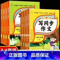 2本[上+下册]五感法写同步作文 小学三年级 [正版]2023新版 五感法写同步作文小学3-6年级上册下册满分作文大全扩