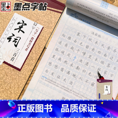 [正版]字帖经典文化宋词三百首楷行双体字帖公务员成人学生行楷速成女生高中生硬笔书法行楷书临摹练习本荆霄鹏儿童小学生钢笔