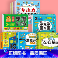 17册[2-3岁]左右脑+思维训练 +潜能开发+思维游戏+贴纸书+涂画书" [正版]儿童思维训练2-3岁宝宝书籍 左