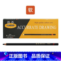 软炭(8支装) [正版]韩竹素描炭笔 软碳硬炭 学生适用 素描入门工具 绘画炭笔
