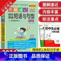 图解速记-初中英语短语与句型 初中通用 [正版]2024新版pass绿卡图书图解速记初中英语短语与句型 考频版初中英语口