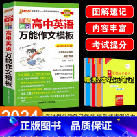 英语万能作文模板 高中通用 [正版]2024PASS绿卡图书 图解速记高中英语作文模板 全彩版 英语写作范文 写作词汇