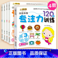 [正版]学前专注力训练书120图4册 幼儿3-4-5-6岁认字书4-6岁学前班幼小衔接 幼儿早教书大小班 幼儿园启蒙益