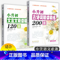 [小升初全2本]古诗词+文言文 小学升初中 [正版]68所小升初古诗词精读精练200首文言文精读精练120篇小学生3-6