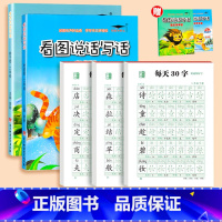 看图说话写话+每日30字(二年级下) 小学二年级 [正版]范文版 看图说话写话二年级 小学语文人教版下册专项训练老师每日