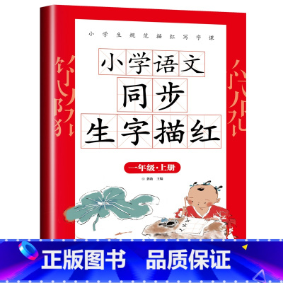 [一年级上]生字描红字帖(人教版) 小学一年级 [正版]一年级练字帖每日一练上册人教版语文同步生字描红写字课小学生带拼音