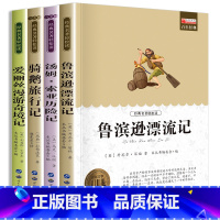 全套4册 [正版]鲁滨逊漂流记六年级下册必读的课外书原著完整版爱丽丝漫游奇境仙境奇迹骑鹅旅行汤姆索亚历险快乐读书吧6上冰