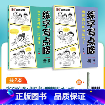 练字写点啥2本套+钢笔墨囊 [正版]抖音同款字帖练字成年正楷练字写点啥初高中学生成人古诗词楷书硬笔书法临摹钢笔练字帖