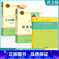 [八上阅读3本]红星照耀中国+昆虫记+名著同步导读 [正版]人教版八年级上册阅读昆虫记红星照耀中国原著课外阅读8上名著初