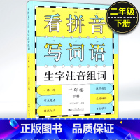看拼音写词语 2年级下册 [正版]小学一二三四五年级上下册新编同步默写训练看拼音写词语生字注音组词阅读理解语文识字卡看图