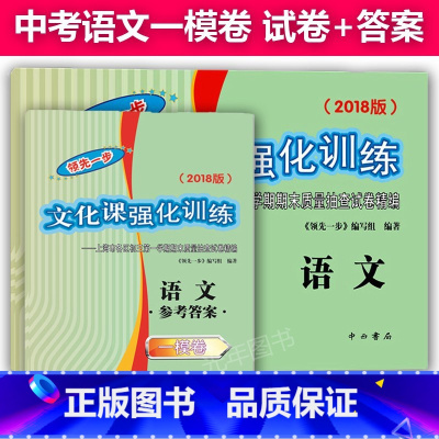 [正版]2018版领先一步文化课强化训练 上海中考一模卷语文 试卷+参考答案 上海市各区初三第一学期质量抽查试卷精编 上