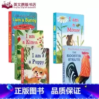 5册套装:兔子/老鼠/猫咪/狗狗/公鸡(送音频) [正版]送音视频I am a bunny绘本我是一只兔子英文原版纸板书
