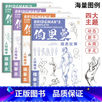 [正版]伯里曼伯里曼人体教学描摹本 4本一套 动态比例 头颈结构 躯干四肢 手足结构 素描人体速写零基础入门自学描摹练习