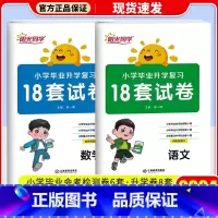 [2本]语文+数学 通用版 小学升初中 [正版]2024新版阳光同学小学毕业升学复习18套试卷语文数学英语全套练习题小升