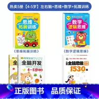 ★热卖5册[4-5岁]左右脑+思维+数学+拓展训练 [正版]儿童左右脑开发训练全脑益智逻辑思维书连线迷宫数学游戏书2-3