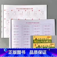 全2册- 50以内加减法+50以内全横式 [正版]10/20/50/100以内加减法混合练习册全横式口算题卡天天练幼儿园