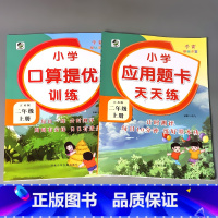 全套2本 2上 口算提优训练+应用题卡天天练 苏教版 [正版]二年级上册2下册口算提优应用题卡天天练人教北师大苏教江苏版