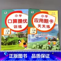 全套2本 2上 口算提优训练+应用题卡天天练 苏教版 [正版]二年级上册2下册口算提优应用题卡天天练人教北师大苏教江苏版