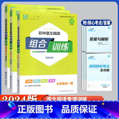 语文阅读组合训练 湖南专用 七年级/初中一年级 [正版]2024版通城学典初中语文阅读组合训练七年级八年级九年级全一册湖