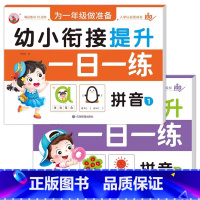 [2册]拼音1+拼音2 [正版]幼小衔接提升一日一练全套10册学前班升一年级幼儿园大班入学准备大练习拼音数学识字书幼儿认