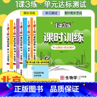 数学[北京专版] 八年级下 [正版]任选北京版一课三练课时训练语文数学英语地理政治生物七八九年级上下册初一二初三1课3练