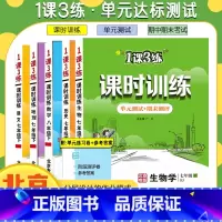 数学[北京专版] 八年级下 [正版]任选北京版一课三练课时训练语文数学英语地理政治生物七八九年级上下册初一二初三1课3练