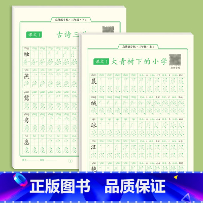 三年级上册+下册同步字帖*共6册 [正版]一年级字帖练字小学生同步点阵控笔训练字帖二三年级上册下册练字帖每日一练钢笔硬笔