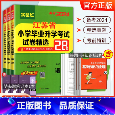 备考2024-语文 小学升初中 [正版]小升初2024江苏省小学毕业升初中考试卷精选28套卷语文数学英语2023春雨六年