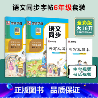 [全2册]6年级上册+下册 语文同步练字帖 小学通用 [正版]一年级二年级小学生练字帖三四五六年级字帖上册下册每日一练笔