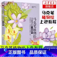 [正版]麦克笔植物绘 麦克笔手绘上色教程 麦克笔基础手绘教程 萌系手绘简笔画 涂色上色减压插画教程书 画画入门自学凤凰书