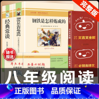 [配套人教版4册]钢铁+经典常谈+古诗文背诵+文言文全解 [正版]经典常谈朱自清和钢铁是怎样炼成的必读原着八年级下册课外
